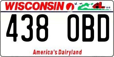 WI license plate 438OBD