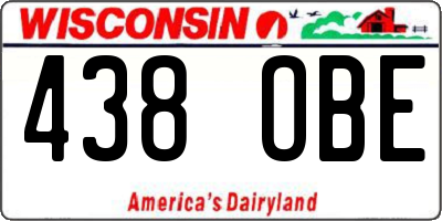 WI license plate 438OBE