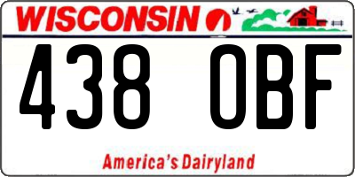 WI license plate 438OBF