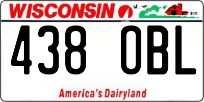 WI license plate 438OBL