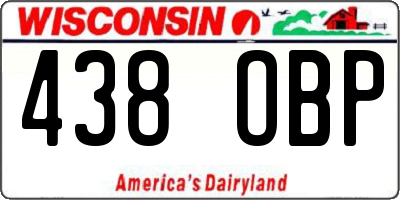 WI license plate 438OBP