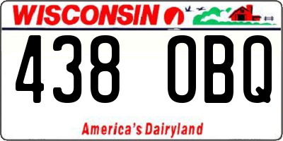 WI license plate 438OBQ