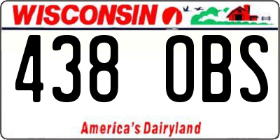 WI license plate 438OBS