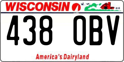 WI license plate 438OBV