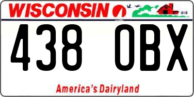 WI license plate 438OBX