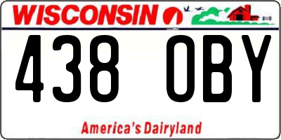WI license plate 438OBY