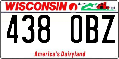 WI license plate 438OBZ