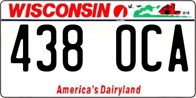 WI license plate 438OCA