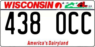 WI license plate 438OCC