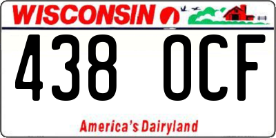 WI license plate 438OCF