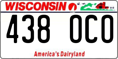 WI license plate 438OCO