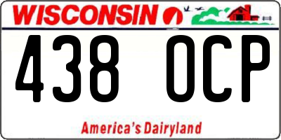 WI license plate 438OCP
