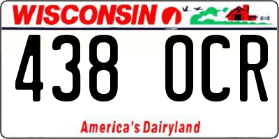 WI license plate 438OCR