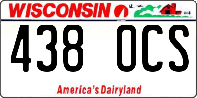 WI license plate 438OCS