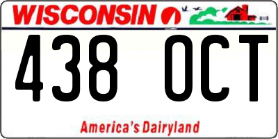 WI license plate 438OCT