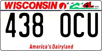 WI license plate 438OCU