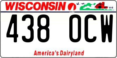 WI license plate 438OCW