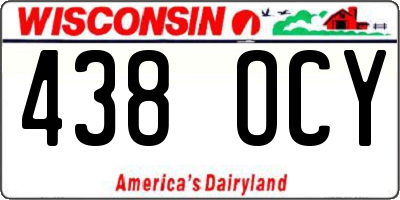 WI license plate 438OCY