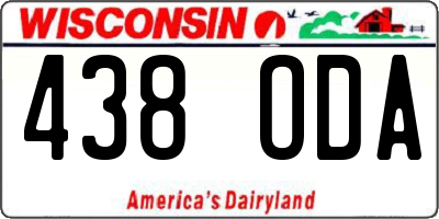 WI license plate 438ODA