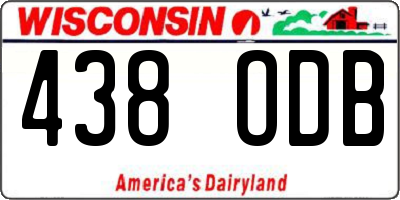 WI license plate 438ODB