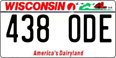 WI license plate 438ODE