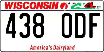 WI license plate 438ODF