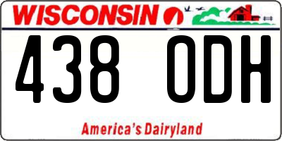 WI license plate 438ODH