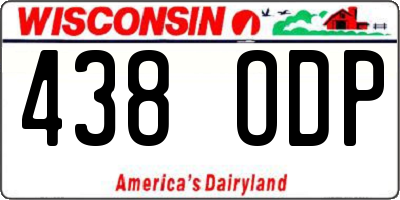 WI license plate 438ODP