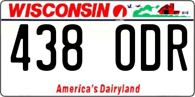 WI license plate 438ODR