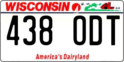 WI license plate 438ODT