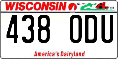 WI license plate 438ODU