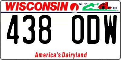 WI license plate 438ODW