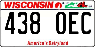 WI license plate 438OEC