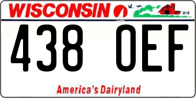 WI license plate 438OEF
