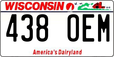WI license plate 438OEM