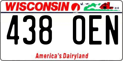 WI license plate 438OEN