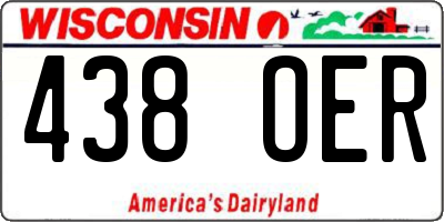 WI license plate 438OER