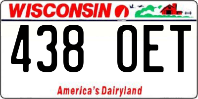 WI license plate 438OET