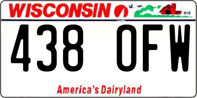 WI license plate 438OFW