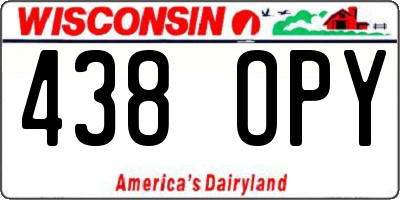 WI license plate 438OPY