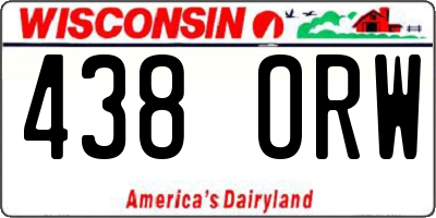 WI license plate 438ORW