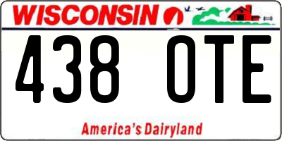 WI license plate 438OTE