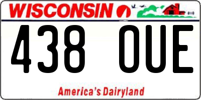 WI license plate 438OUE