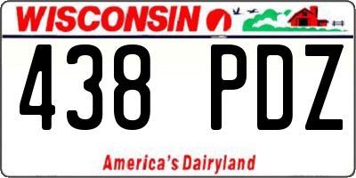 WI license plate 438PDZ