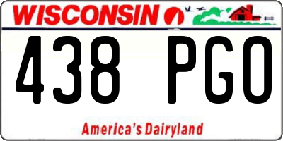 WI license plate 438PGO