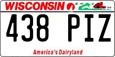 WI license plate 438PIZ