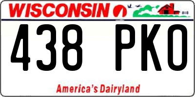 WI license plate 438PKO