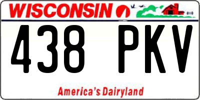 WI license plate 438PKV