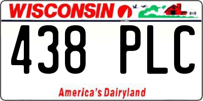 WI license plate 438PLC