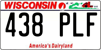 WI license plate 438PLF